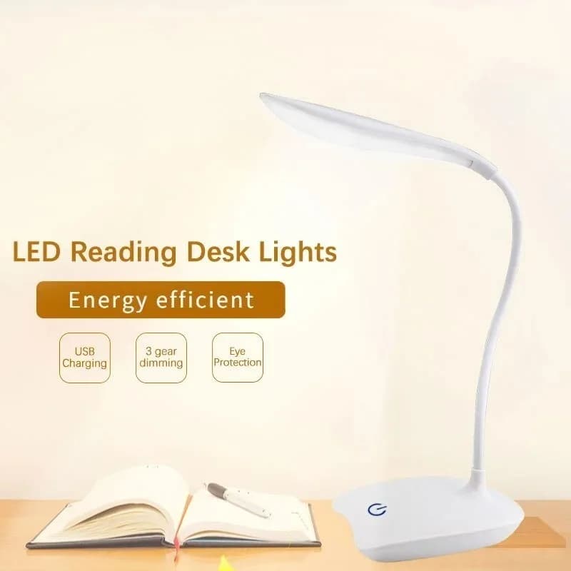 Lampada da Scrivania LED Ricaricabile USB, Luce di Lettura per Protezione degli Occhi, Luce Notturna da Comodino per Camera da Letto e Studio