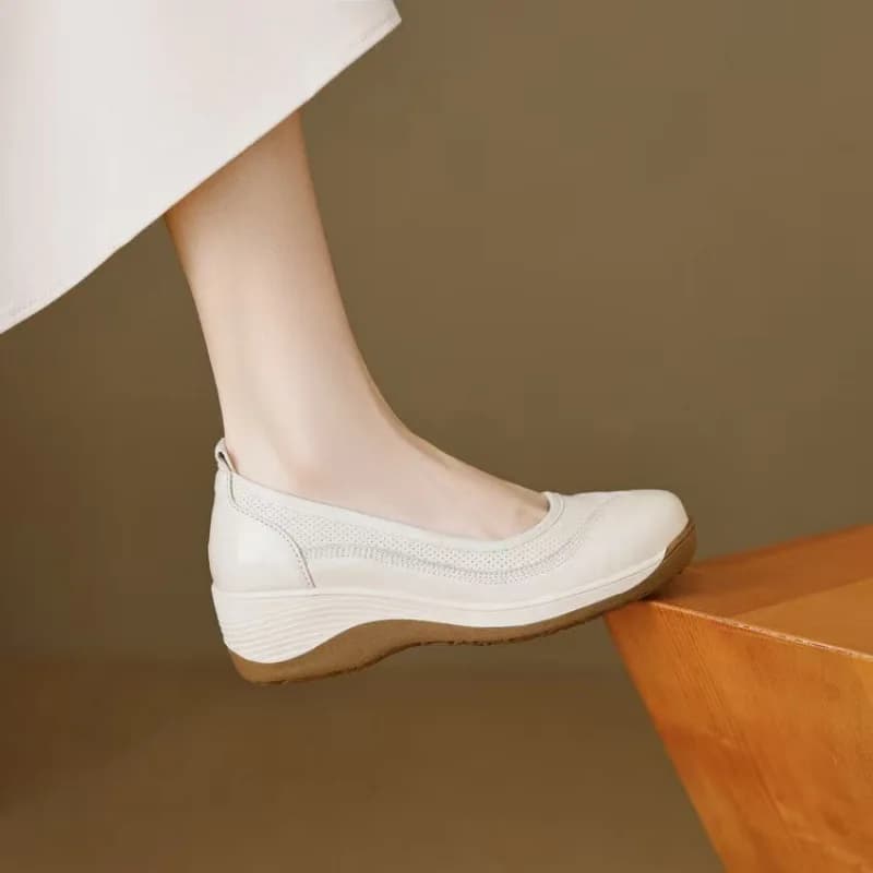 Mocassini con plateau slip-on da donna Punta tonda Taglio superficiale Casual Comode scarpe Mary Jane Tacco grosso Autunno Nuovo stile britannico
