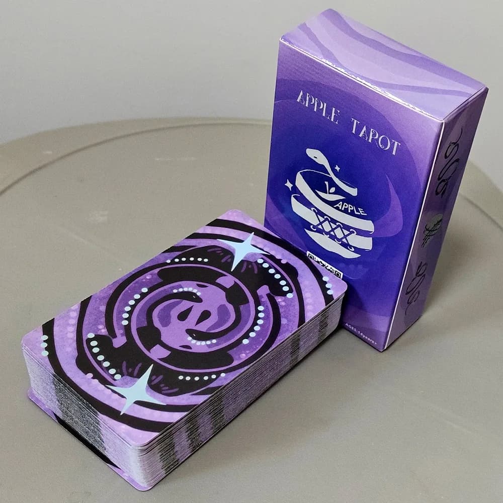 Apple Tarot Deck 10.3*6cm Serpent's Forbidden Lust Tarot Cards, 78 Purple Pink Witch Tarot Cards