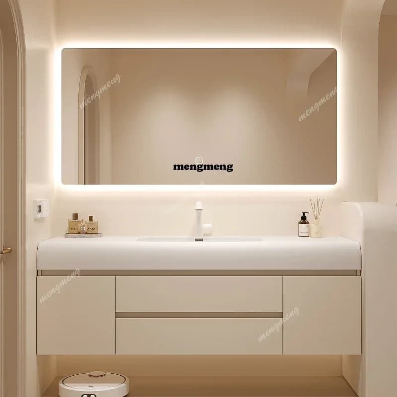 Zq8000 Mobile da Bagno Moderno con Specchio e Luce LED, Armadietto di Lusso per Bagno, Mobile Intelligente per Bagno