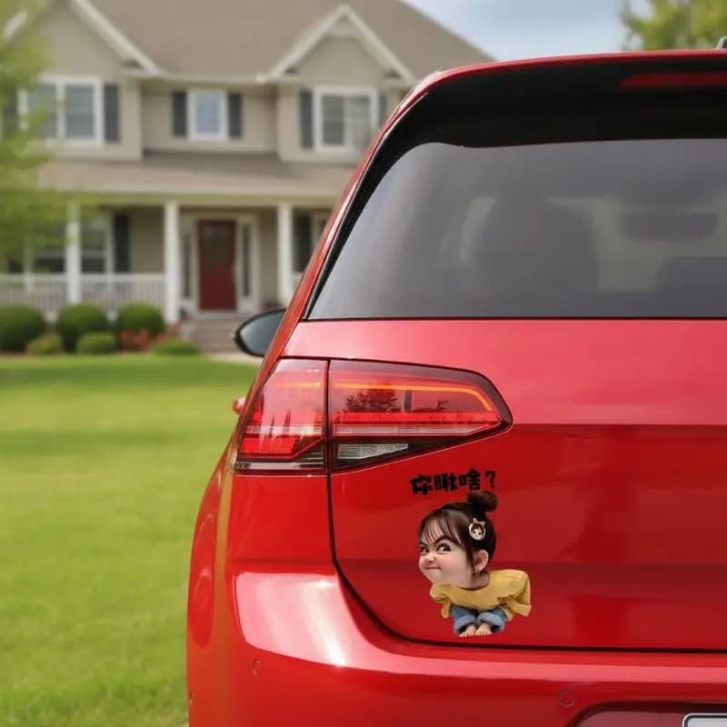 Sassy Girl Vinyl Car Sticker Self-Adhesive Sunproof Scratch Cover Decal for Bike Helmet Phone Case Luggage Skateboard Decor