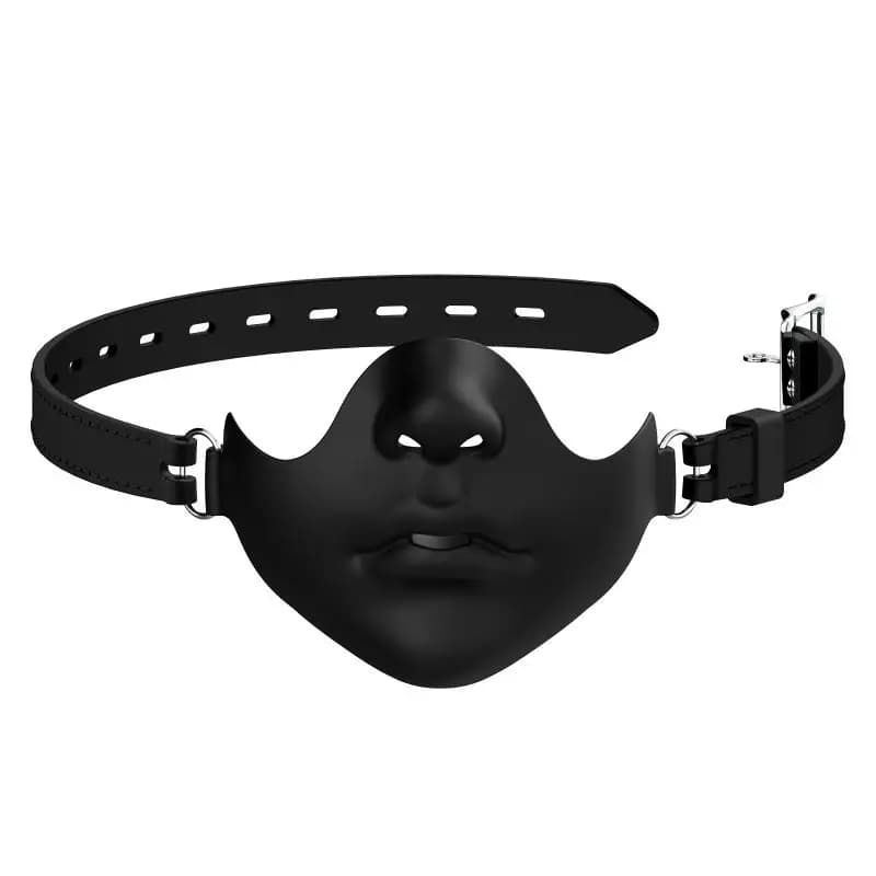 1Pcs Black Resin Half Face Mask With Adjustable Buckle Strap And Realistic Human Face Design For Adult Sex Cosplay Exotic Toys
