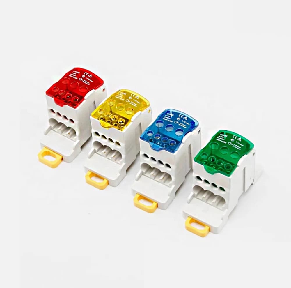Din Rail Terminal Block UKK 80A/125A/160A/250A/400A Distribution Box One In Several Out Power Wire Electrical Connector Junction