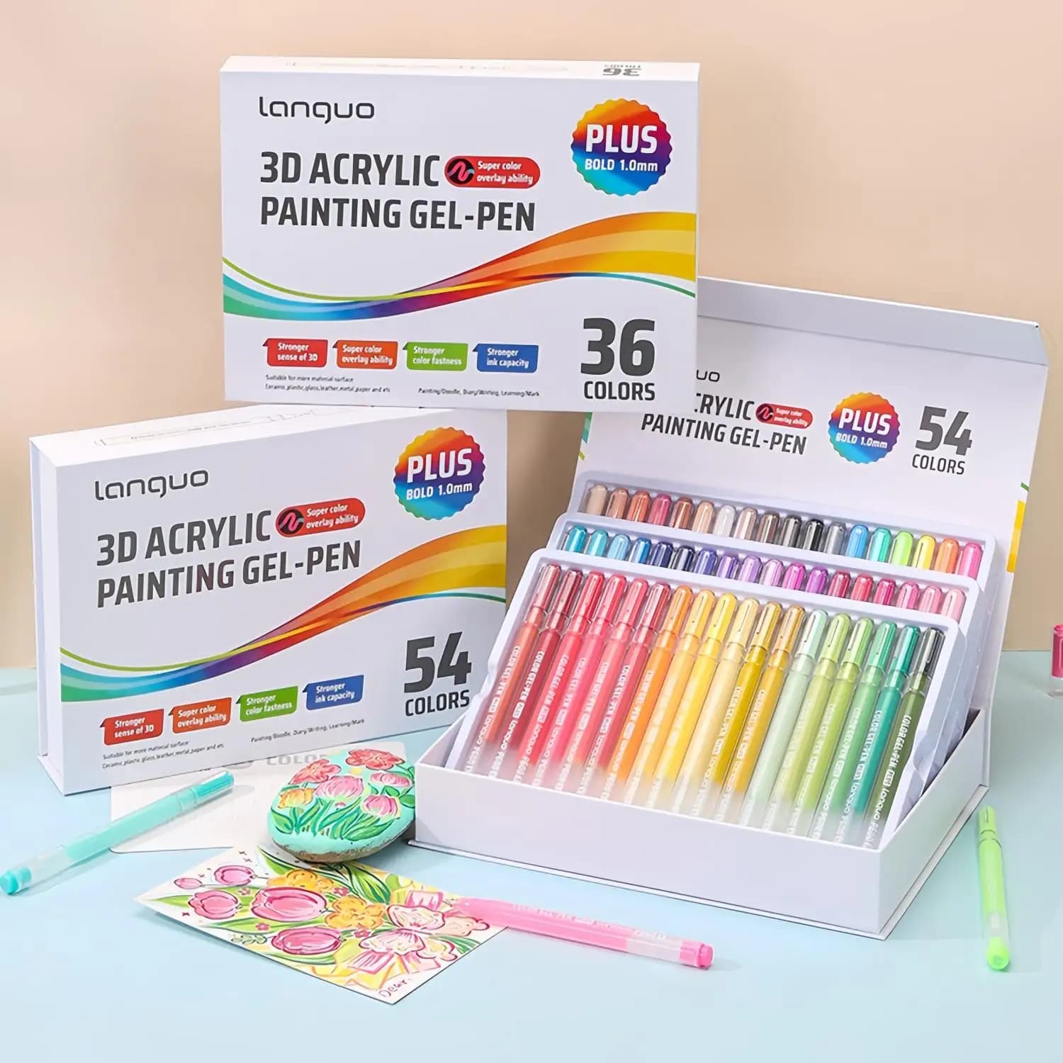 Penna Gel Acrilica 3D, Penna per Pittura Acrilica, Pennarello, Penna Gel Acrilica a Rapida Asciugatura da 1,0 mm, Set per Pittura Graffiti, Utilizzabile per Prendere Appunti, Segnare e Lasciare Messaggi