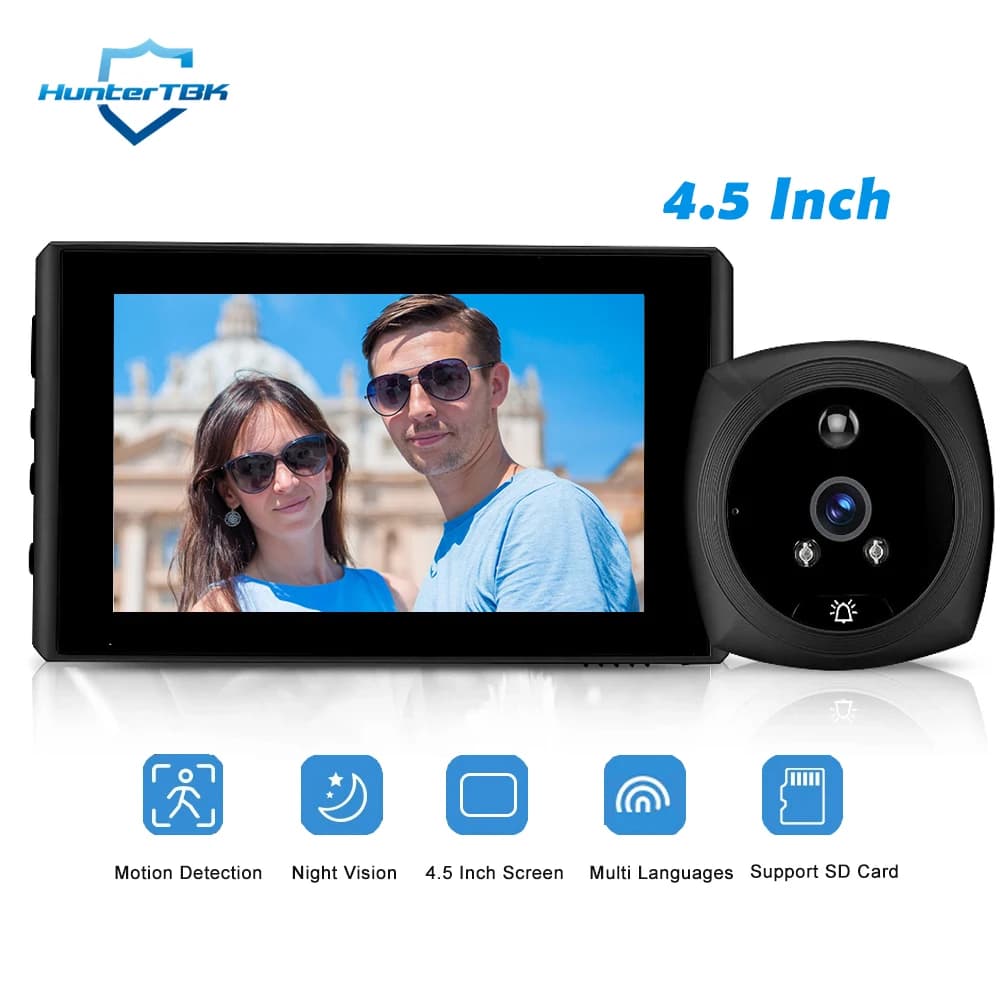 Visualizzatore digitale da 4,5 pollici 1080P Smart Home Spioncino Campanello Telecamera PIR Rilevazione movimento Visione notturna Videocitofono
