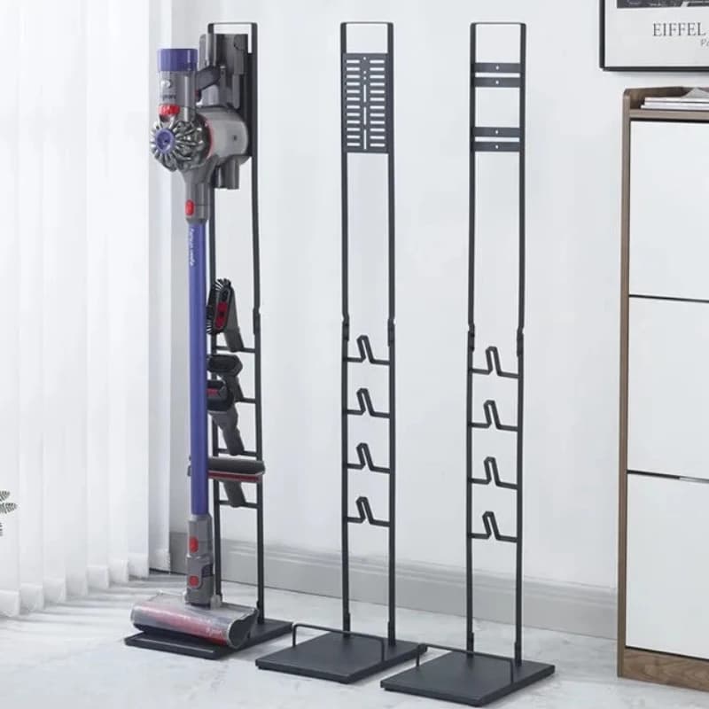 Premium No Drill Vacuum Holder -Heavy Duty Floor Mounted Stand with Stable Structure & Vertical Storage for Multiple Accessories