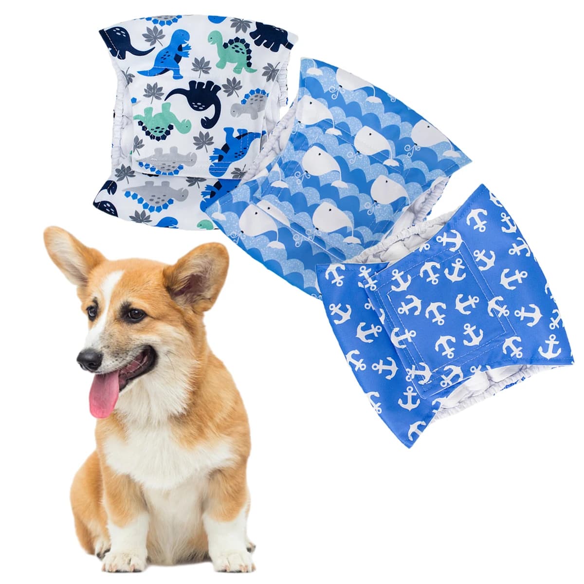 3Pcs Washable Male Dog Belly Wrap, Reusable Washable Cloth Dog Pee Pants,Puppy Dog Underwear, Pet Care Diapers
