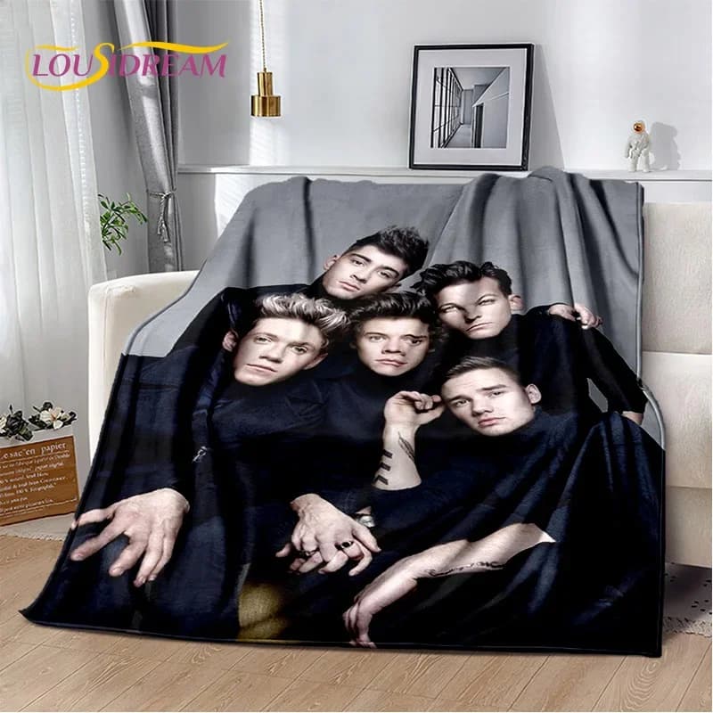 Coperte in morbido flanella 3D One-Direction Rock 1D Combinatio HD, coperta confortevole per picnic, letto, divano, casa, camera da letto
