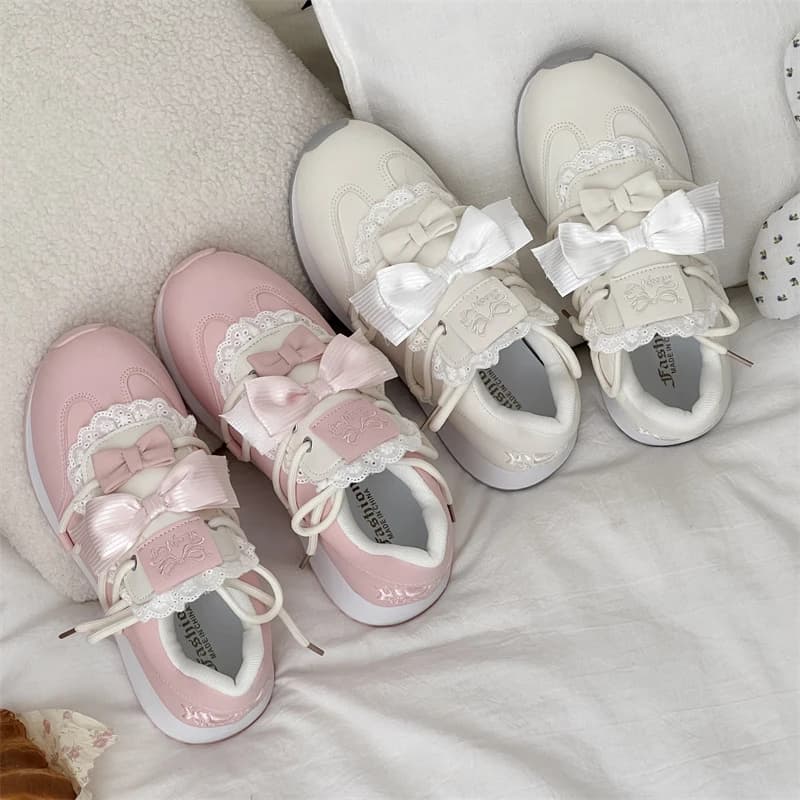 Scarpe da tavolo con fiocco carino da donna 2025 Nuove scarpe da ginnastica casual con piattaforma versatile di nicchia