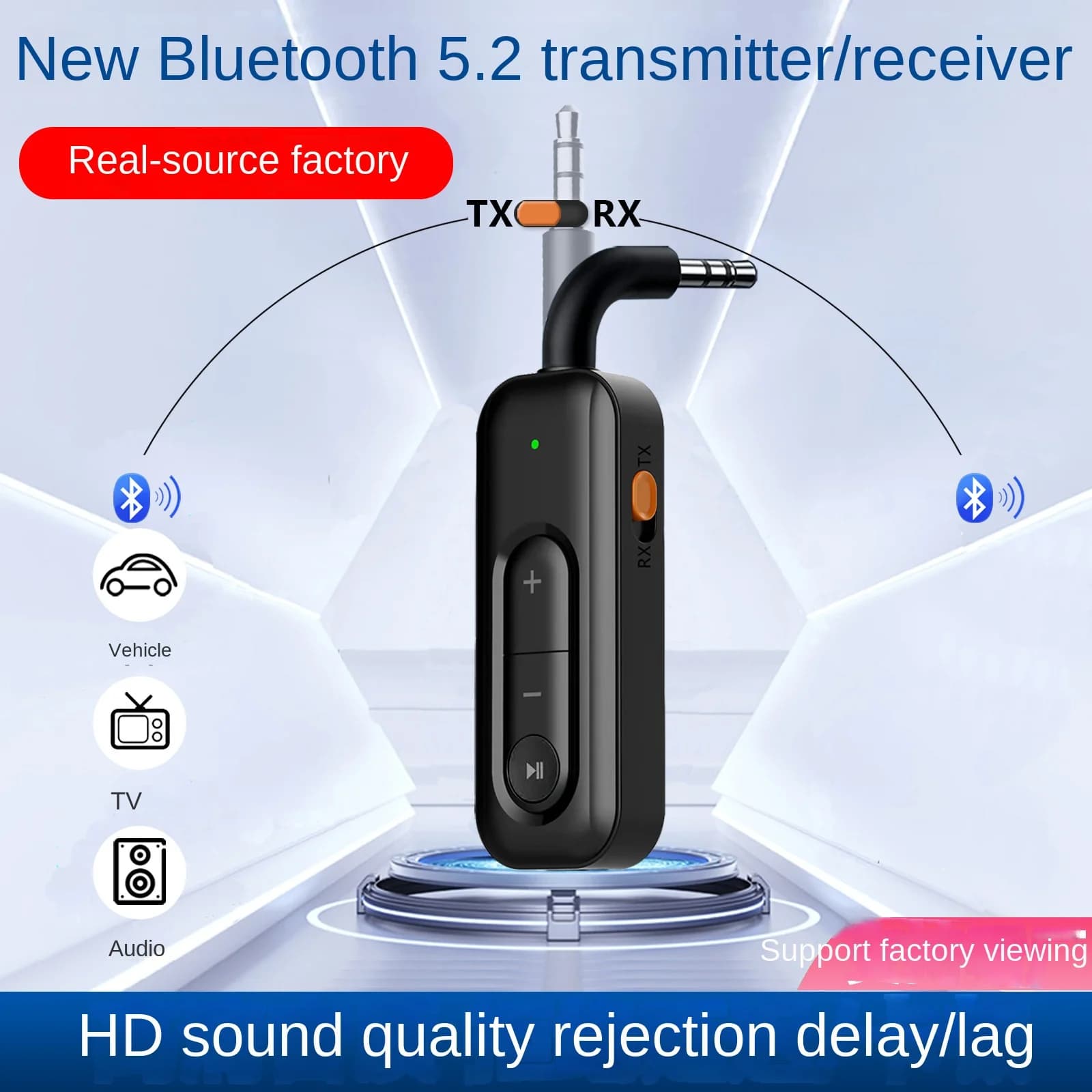 BT-18 2in1 Wireless TX RX AUX Bluetooth Stick Adattatore per chiamate in vivavoce da 3,5 mm per computer per auto TV Altoparlante Auricolare