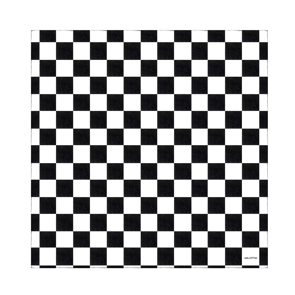 Bandana Bandiera a quadretti Bandane in cotone da corsa automobilistica Sciarpa con motivo scozzese bianco e nero Fazzoletto da guida per gli appassionati di corse automobilistiche