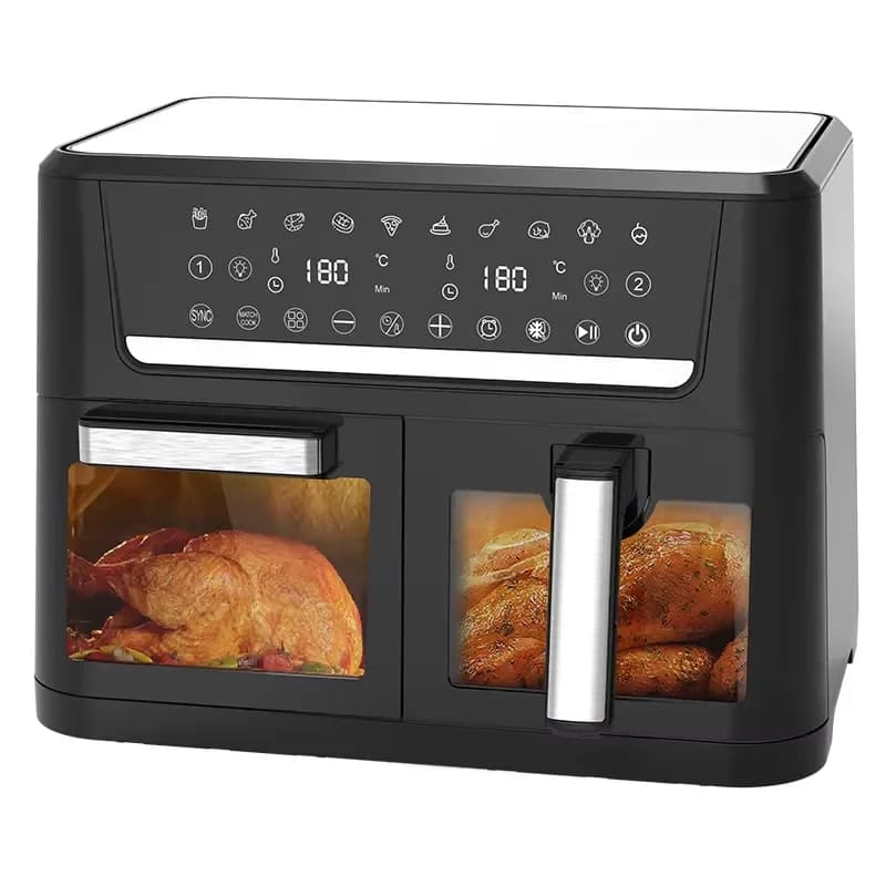 2025 New Visual Digital Air Fryer 15L XL Smart Glass Window 12L 10L Visible Fryers 12 10 Litre Air Fryer