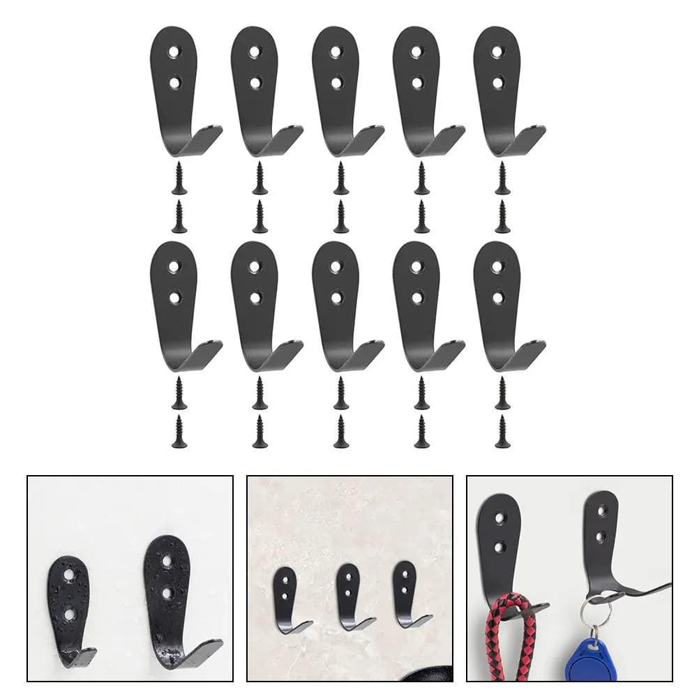 10 Pcs Hooks for Hanging Retro Hanger Clothes Hangers Cap Hat Stainless Steel Coat Robe