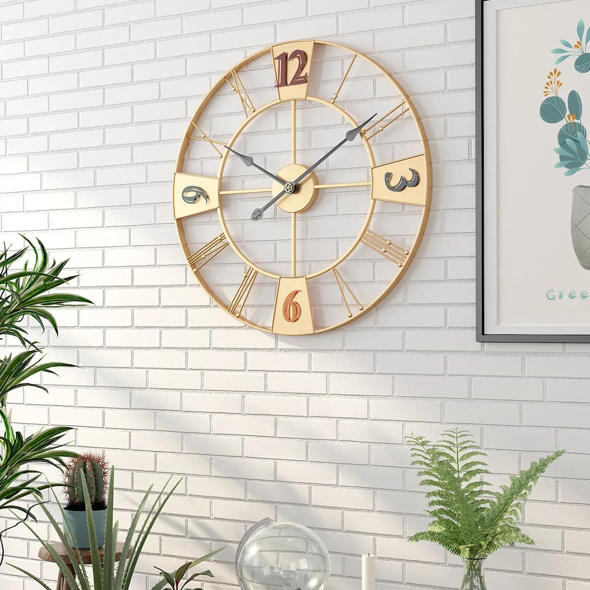 Orologio Digitale Silenzioso in Ferro Battuto per la Casa, Orologio da Parete Moderno e Semplice per Soggiorno