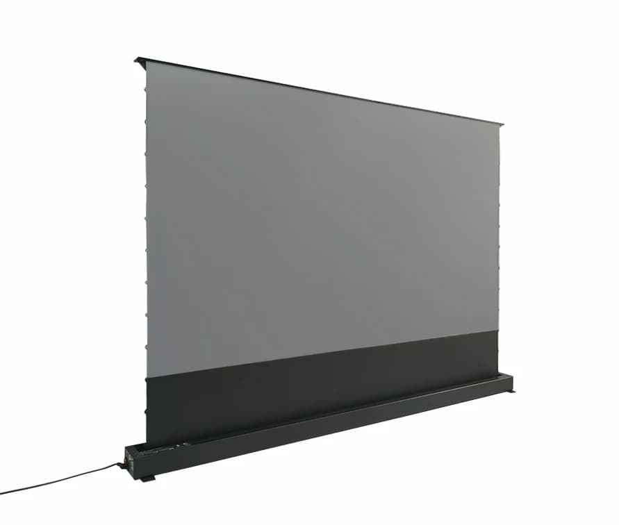 Schermo per Proiettore Motorizzato da Pavimento 100 Pollici, PET Cristallino con Rifiuto della Luce Ambientale, 16:9, per Home Theater e Proiettori Laser UST