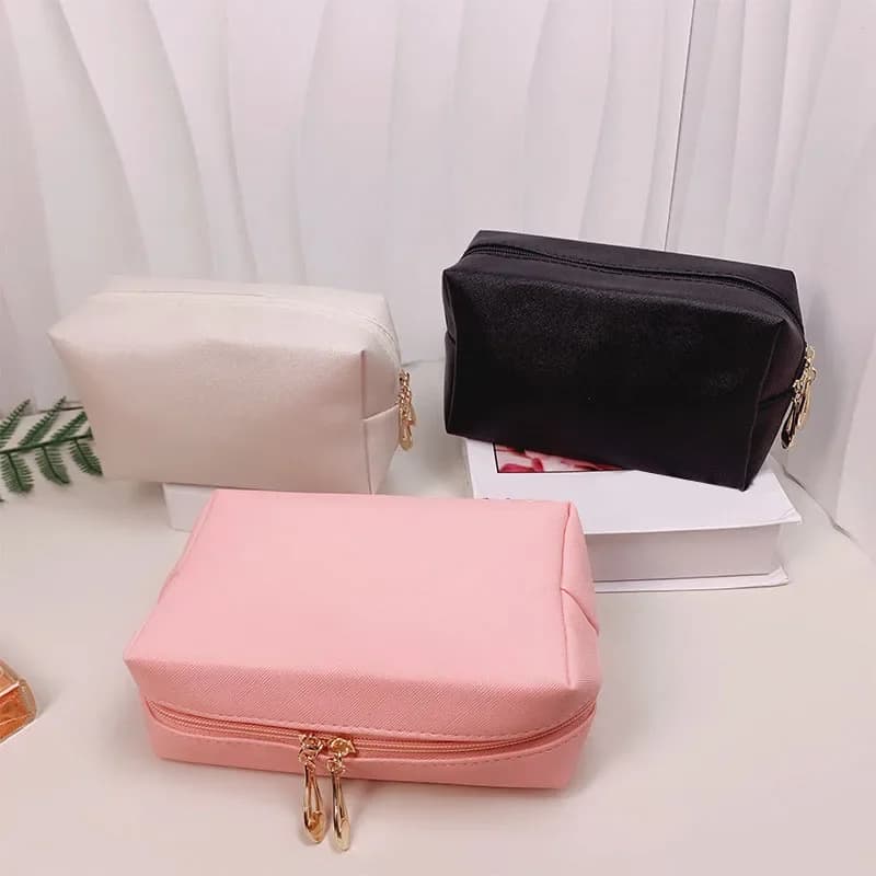 Borsa cosmetica da viaggio in pelle PU borsa per il trucco borsa da viaggio per il lavaggio dell'organizzatore della borsa da toilette per le donne borsa per il trucco delle ragazze