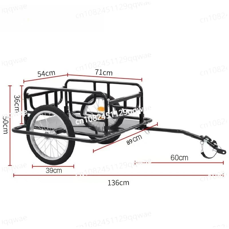 Foldable Cargo Bicycle Trailer Outdoor Riding Rear-Mounted Freight Truck Bucket Bicycle Traction Tool Truck For Carrying Luggage