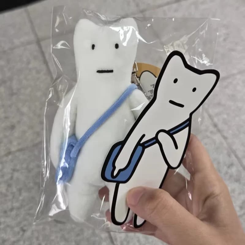 Original Neuleojicat Stretchy Cat Doll Pendant Keychain Backpack Decor Bag Charm Room Desktop Ornaments Gift For Girls