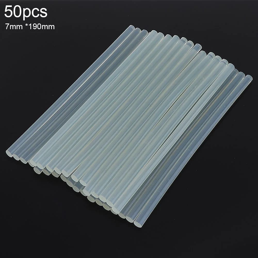 50 pz/set 7mm x 190mm Stick di colla a caldo trasparente pistola per colla adesiva Hot Melt Silicone 7mm per rubinetti da cucina articoli da bagno
