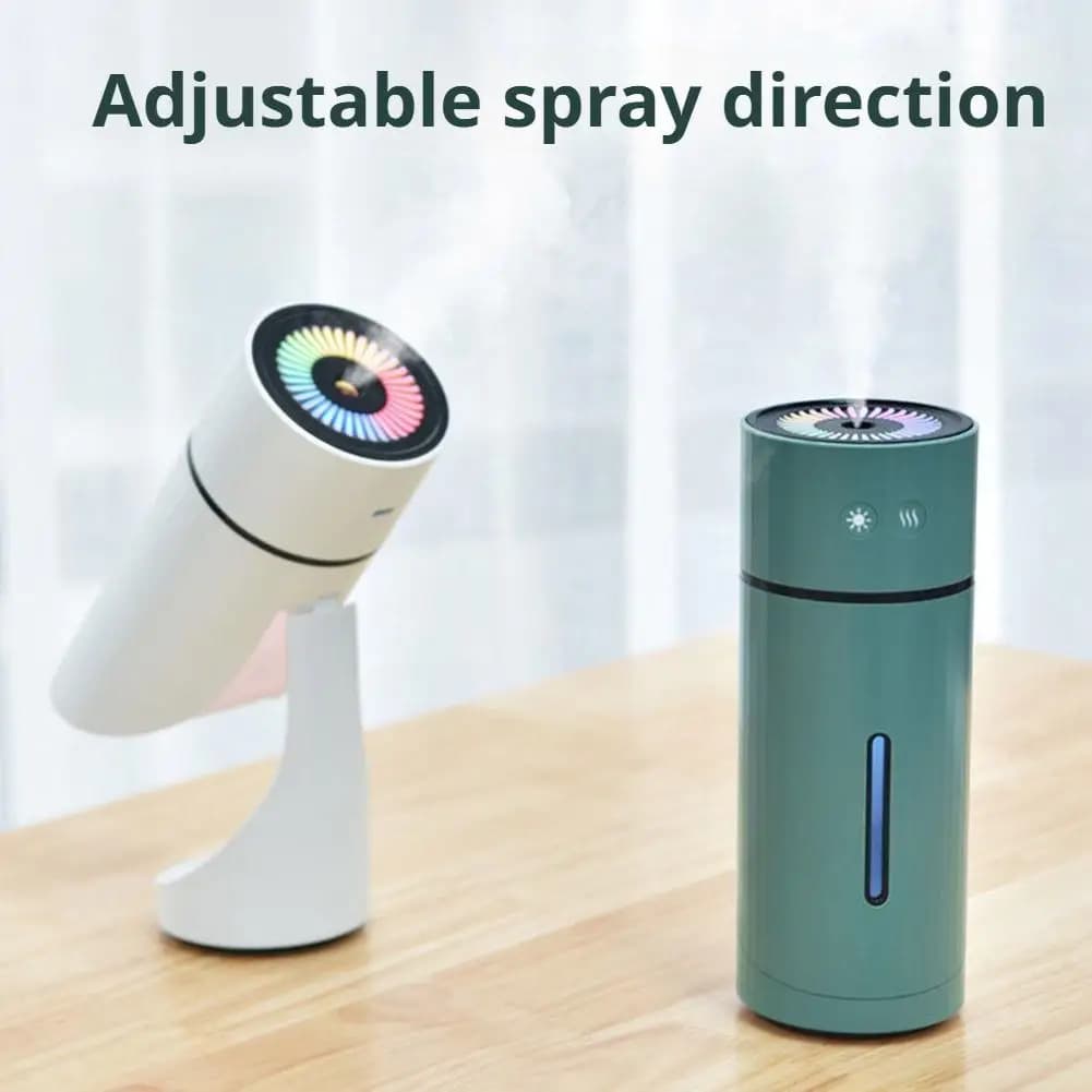 Air Humidifier Wireless Rechargeable 360 Spray Angle Mist Diffuser RGB Night Light Aroma Essential Oil Car Bedroom Desk Purifier