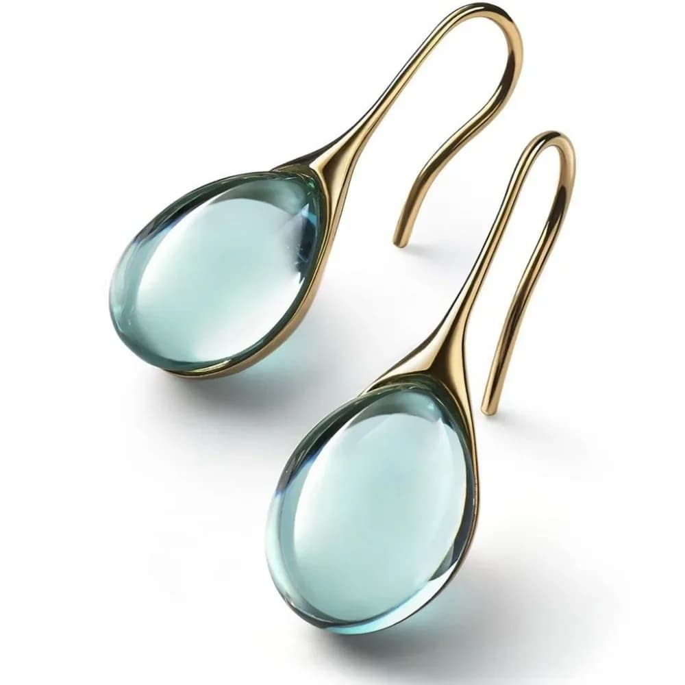 1 paio di orecchini con opale intarsiato di lusso, dal design elegante e trasparente, di squisita fattura, delicati e versatili, molto adatti per l'uso quotidiano da parte delle donne.