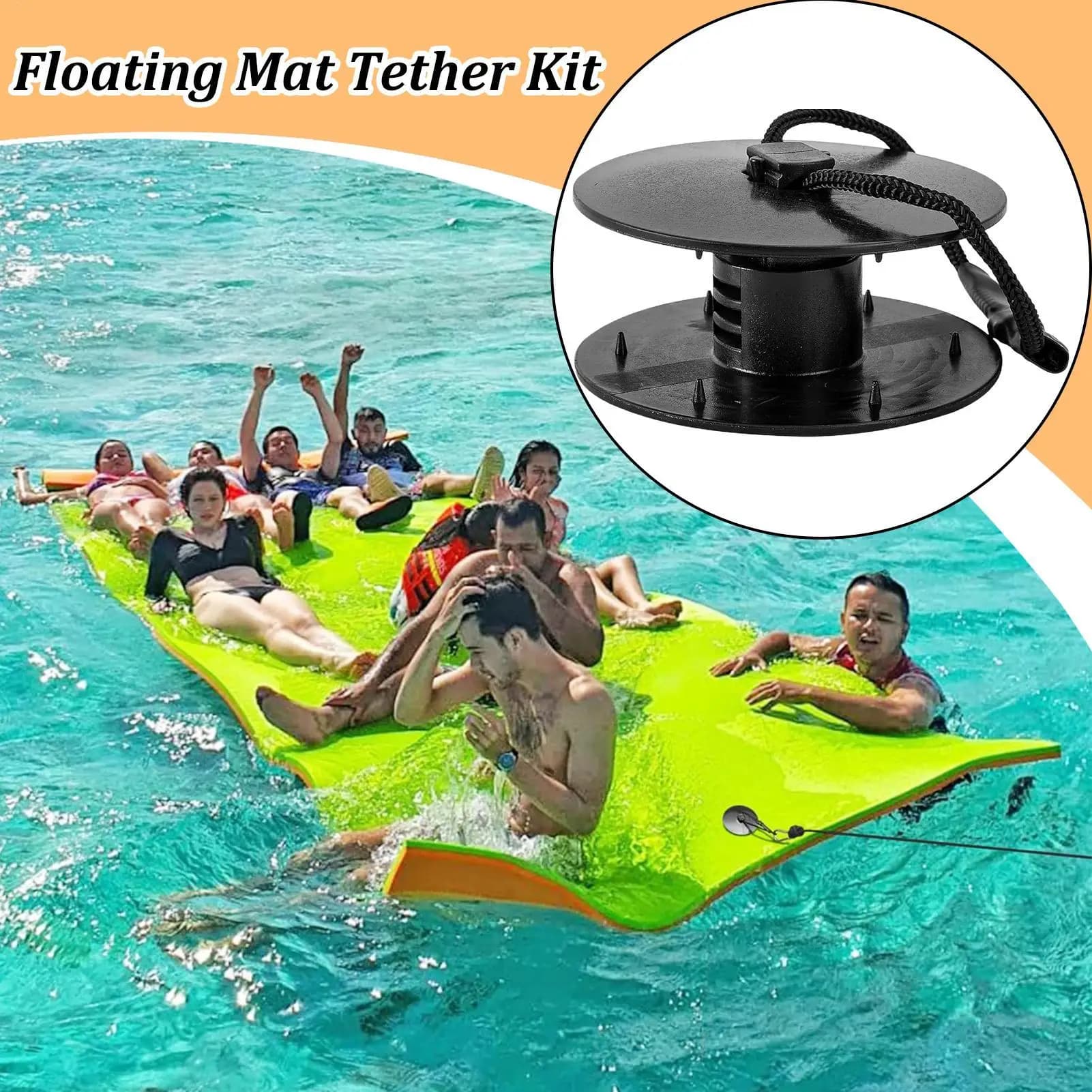 Floating Mat Cable Kit Wing Mat Fixing Cable Fixing Accessories for Lily Pad Lakeside Beach Pool Water Yoga lessons