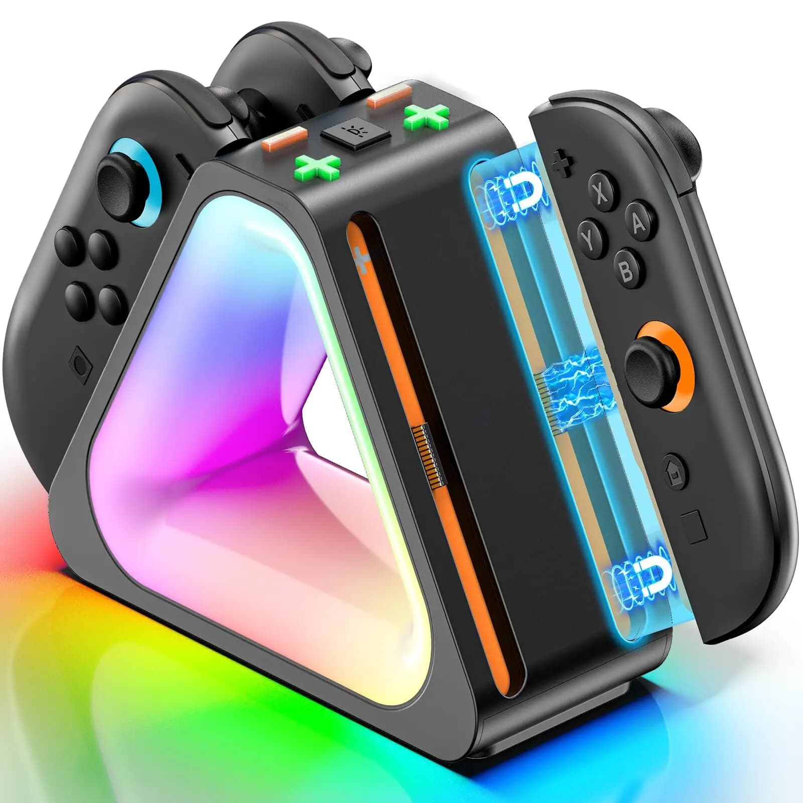 Dock di ricarica per Nintendo Switch 2 JoyCon 2025, docking station per SW2, caricabatterie rapido ergonomico e magnetico con cavo di tipo C