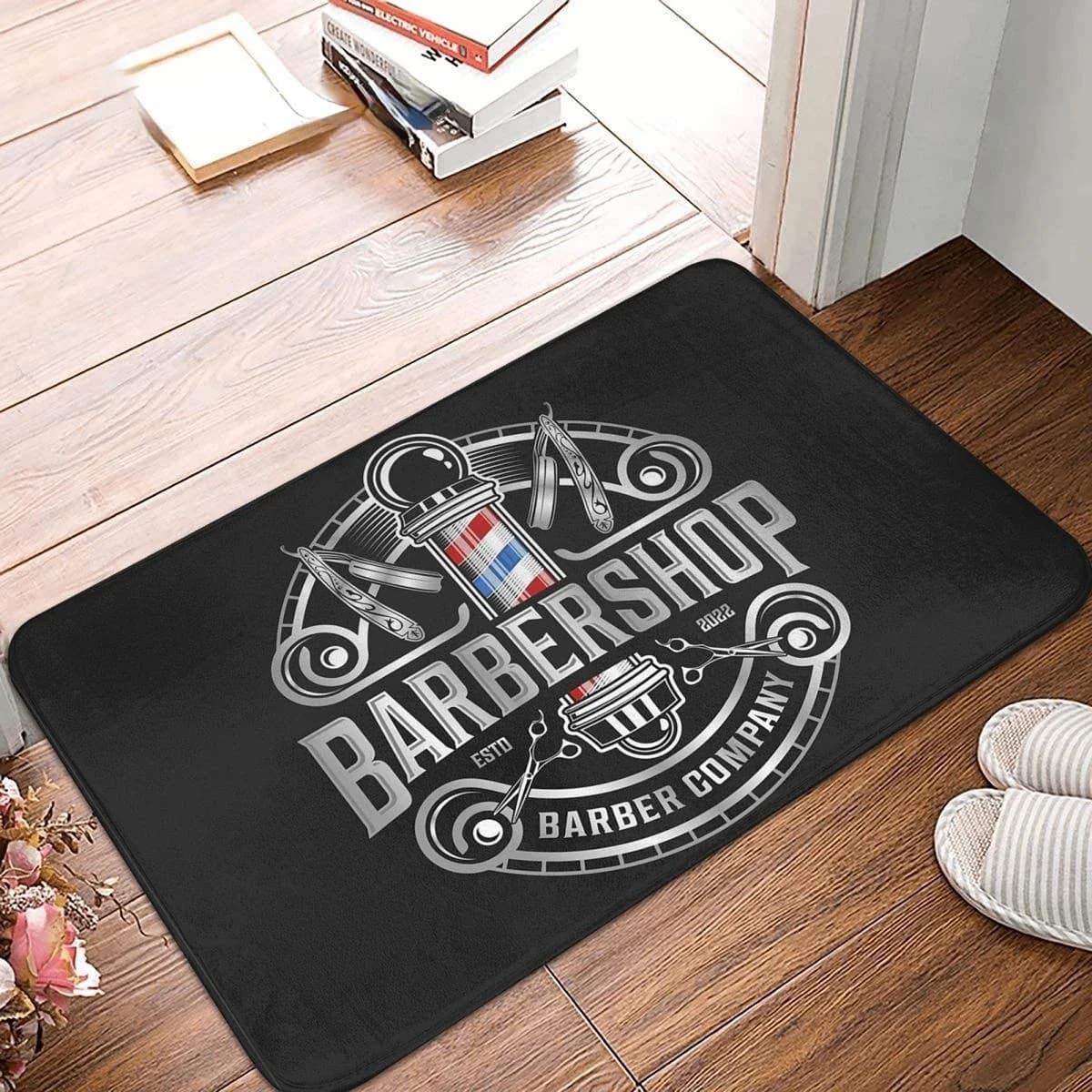 Barbiere Segno Ingresso Zerbino Decor Tappetini di benvenuto antiscivolo per la cucina di casa Tappetino da bagno lavabile Tappeti da balcone