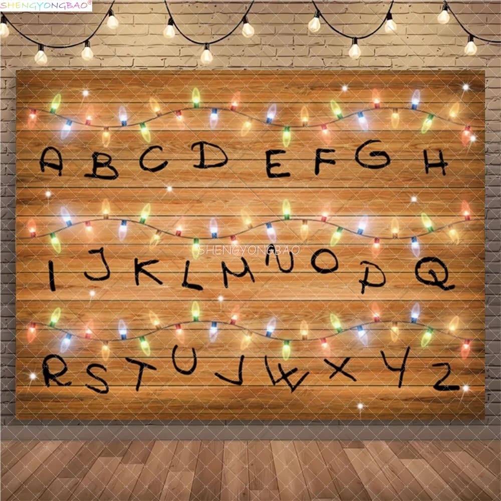 Fondali Fotografici con Lettere Luminose Stile TV Americana, Accessori per Foto, Alfabeto Luminoso, Regalo per Bambini, Sfondo per Feste di Compleanno ZZ-04