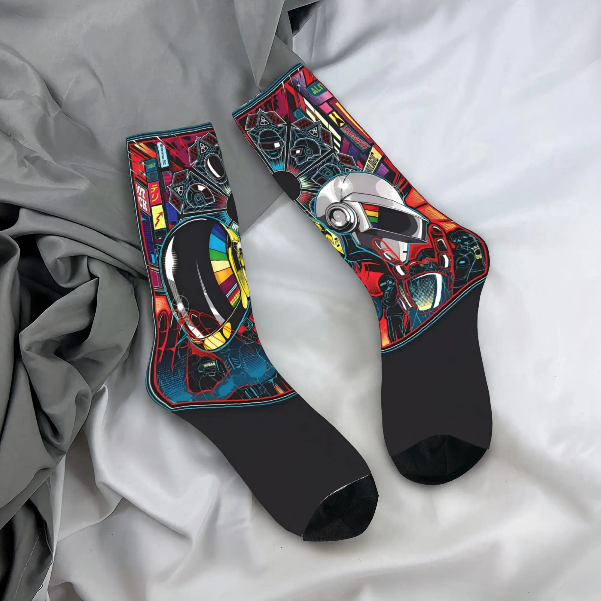 Couple Socks Daft Punk Rock Band Stockings Autumn Funny Warm Soft Socks Design Cycling Non-Slip Socks