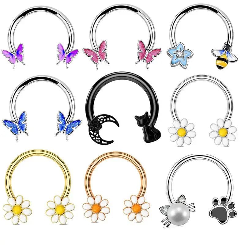 16G Septum Ring Daith Piercing Jewelry Surgical Steel Cartilage Earrings Hoop Nose Rings Hoop Conch Earrings Ear Hoop