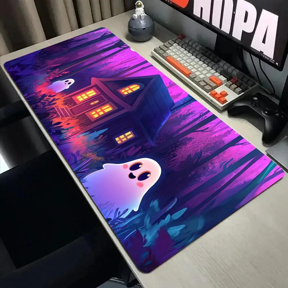 Halloween-themed illustration Mouse Pad Desk Mat with Stitched Edge Non-Slip gaming mat pc accessories keyboard desk pad mauspad