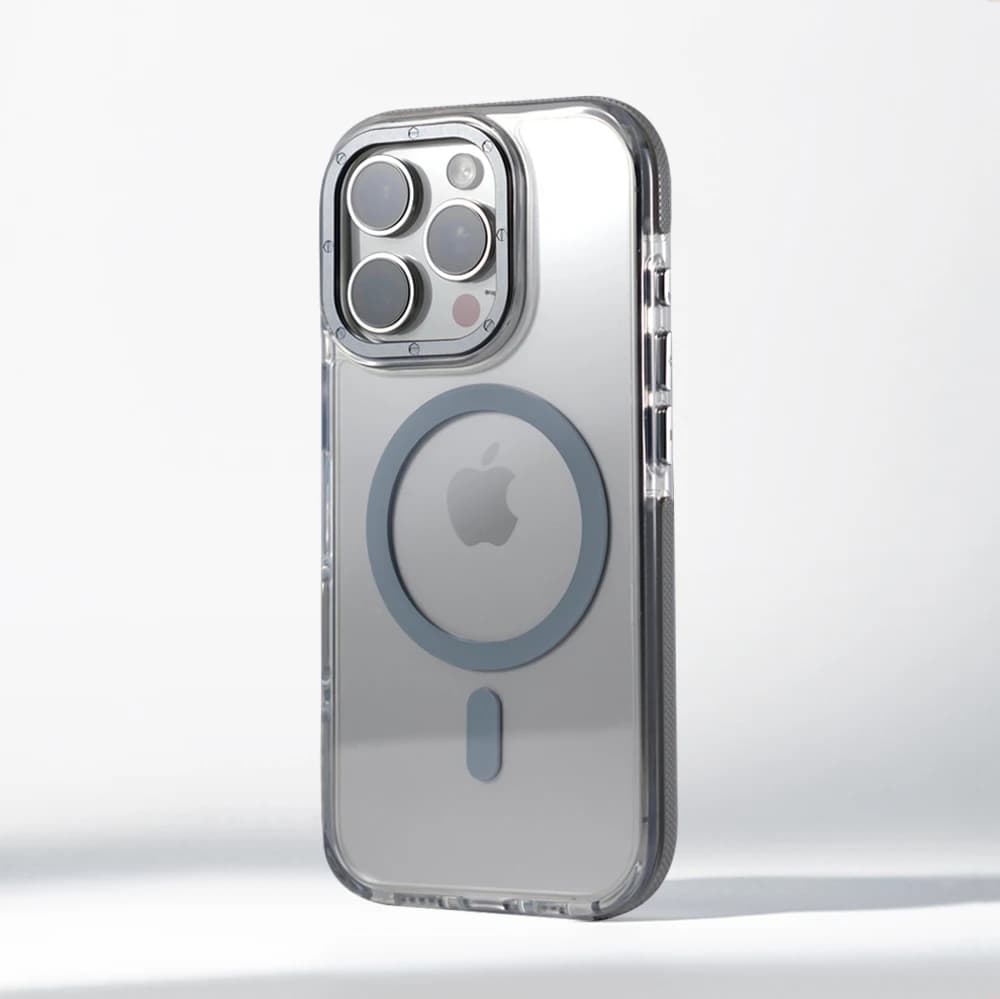 Custodia magnetica trasparente antiscivolo in tinta unita di lusso per iPhone 17 16 15 Pro Max 14 13 12 17Air Magsafe Custodia per armatura di ricarica wireless