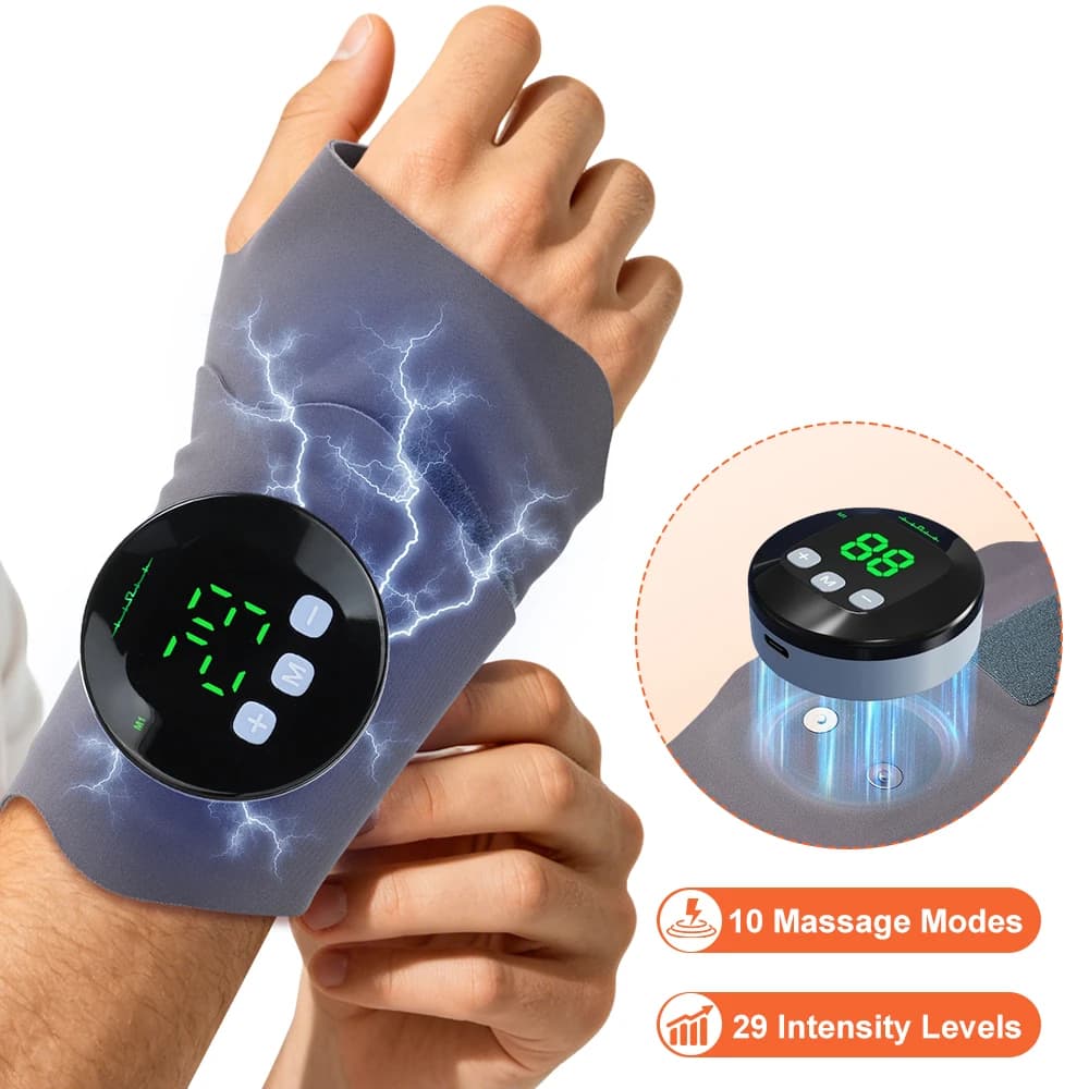 EMS Wrist Brace Protector Cordless Electric Hand Massager Wrap Wrist Support Brace For Carpal Tunnel Tenosynovitis Relief