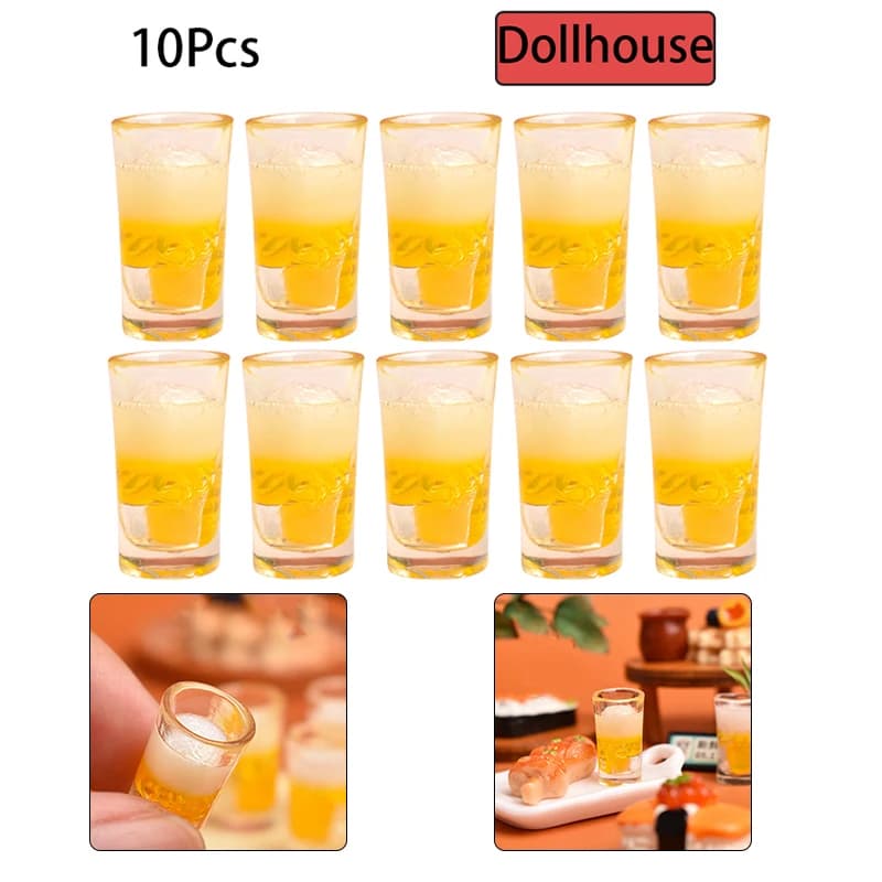 10 pezzi giocattolo in miniatura da cucina tazze da birra tazza accessorio modello di bevande giocattolo tazza da vino giocattolo decorazione della casa delle bambole