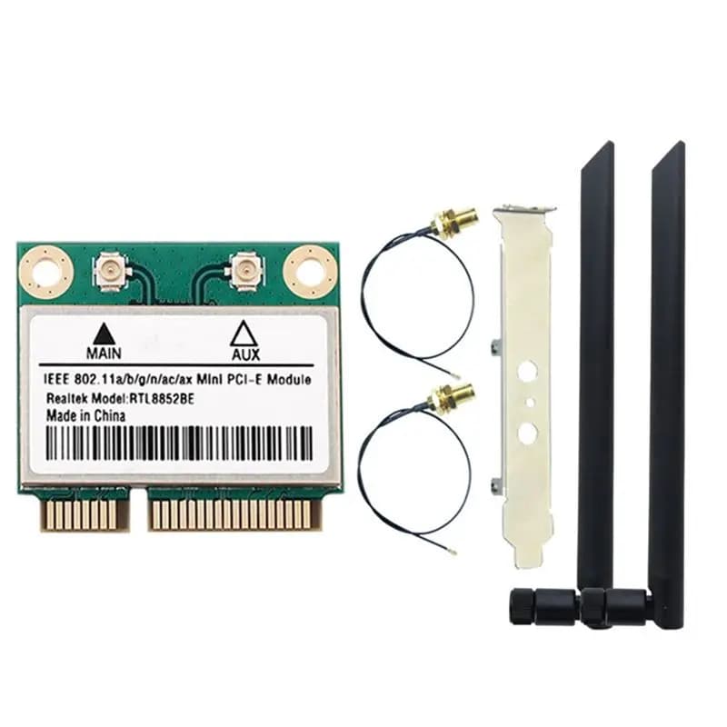 Scheda di rete YSS-AX1800 Wifi 6 RTL8852BE Mini PCI-E Dual Band 2.4G/5Ghz 8DBI Antenne BT 5.2 Adattatore per Win 10/11