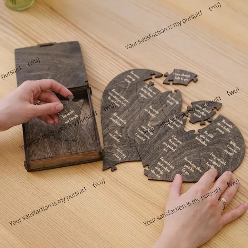 Puzzle in Legno per San Valentino, Regalo di Anniversario, 20 Motivi per Amaerti, Puzzle per Adulti