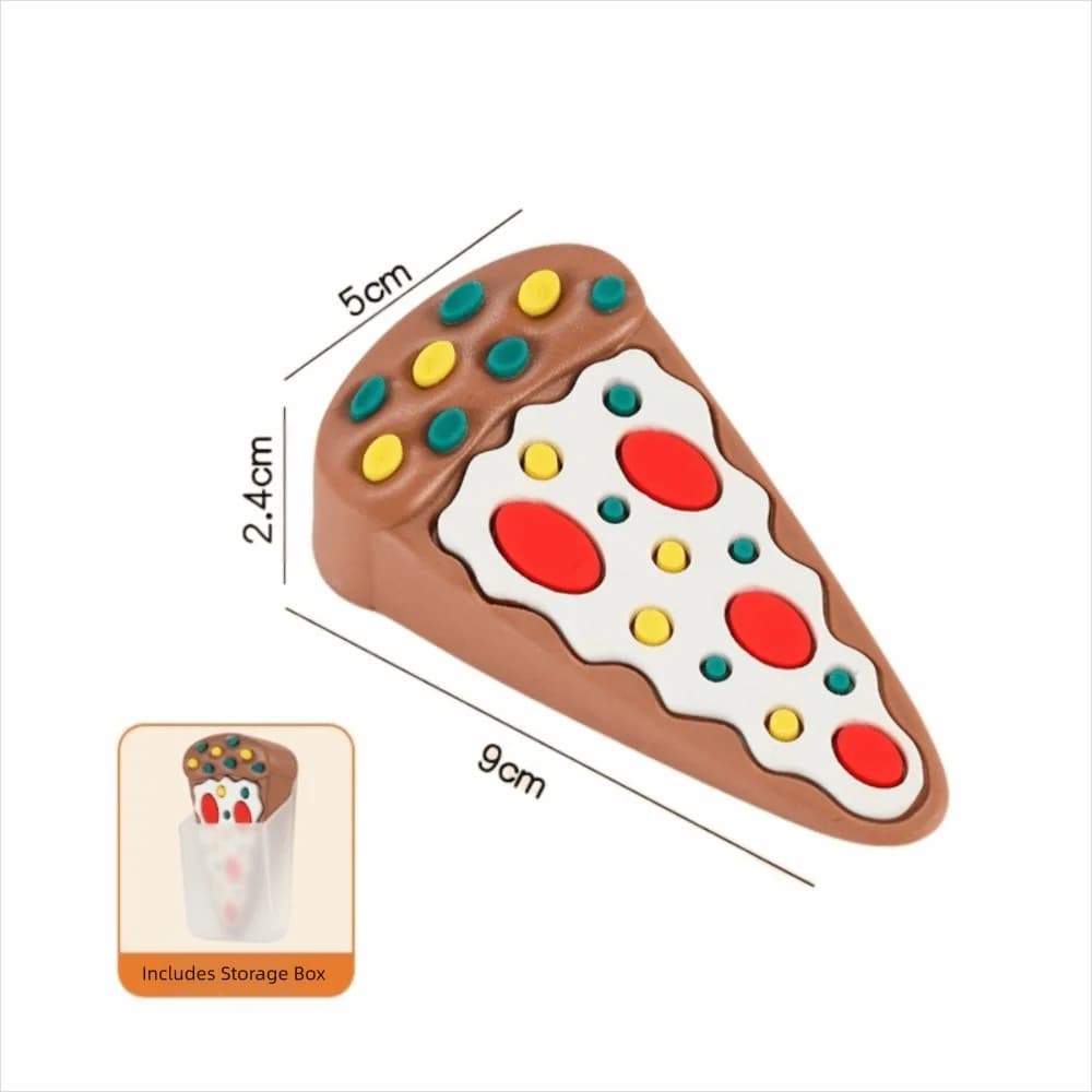 Fermaporta in silicone Fermaporta riutilizzabile antiscivolo Fermaporta Nessuna foratura richiesta Barriera per porta con design a pizza dei cartoni animati
