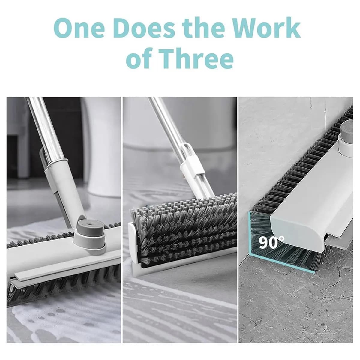 NOCM Floor Scrub Brush with Long Handle, Scrape and Heavy-Duty Stiff Bristle Scrubber Brush for Cleaning Shower