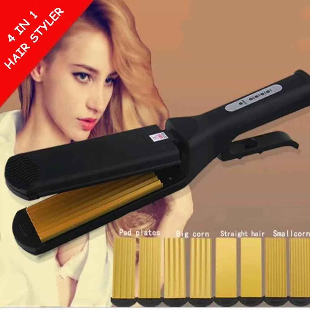 Piastra arricciacapelli ondulata elettrica per capelli, stiracapelli, ferro arricciacapelli, arricciacapelli effetto corn, pinza arricciacapelli riscaldante