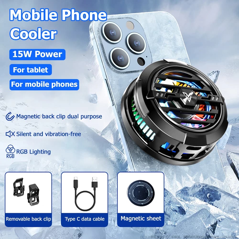 Magnetic Or Back Back Clip Mobile Icing Radiator For Tablet iPad-iPhone Samsung Other Phone Universal Gaming Mobile Cooling Fan