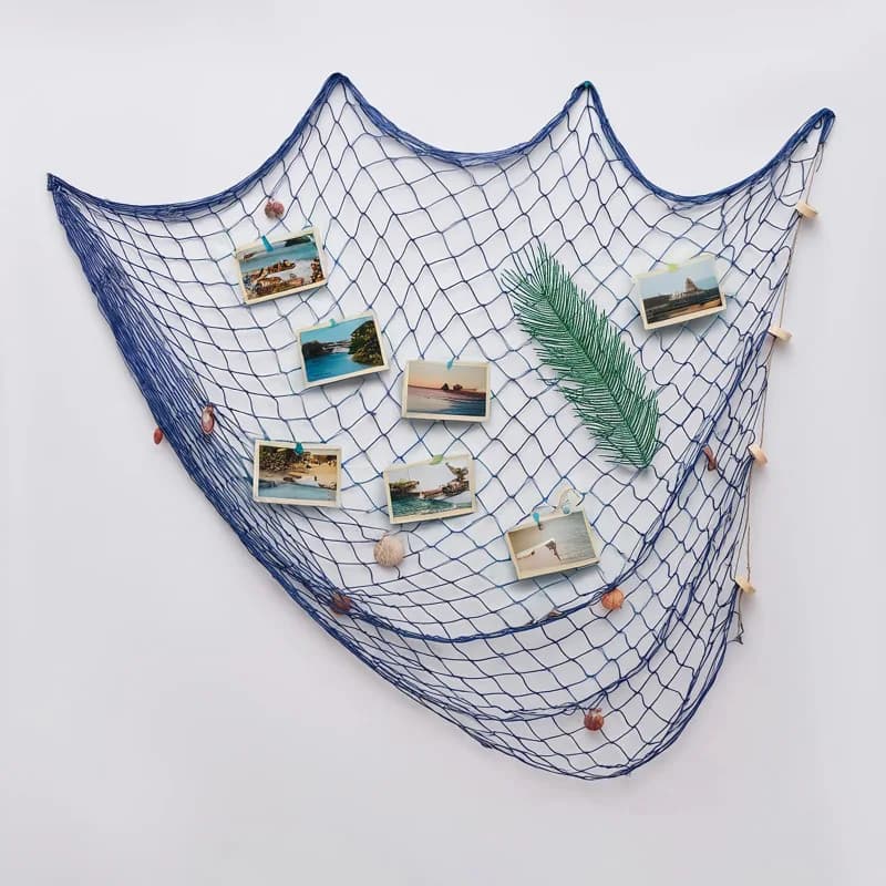 Nuovo 1pc rete da pesca decorazione a tema spiaggia per la festa casa soggiorno camera da letto decorazione da parete in stile mediterraneo da 78 pollici