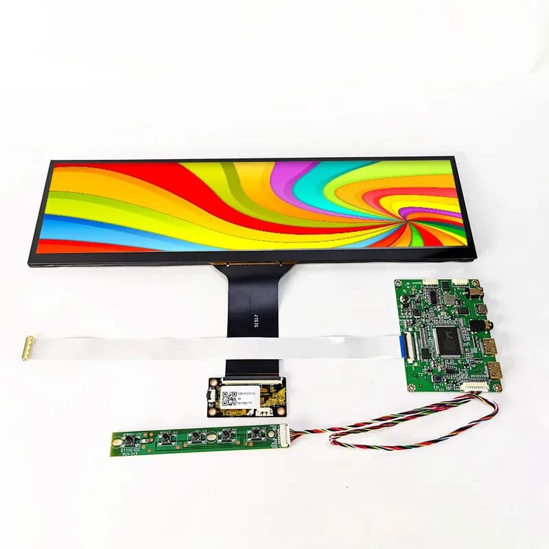 Kit modulo display touch capacitivo LCD da 12,6 pollici 1920 * 515 HDMI per macchine industriali Kit display per auto Raspberry Pi Kit fai da te