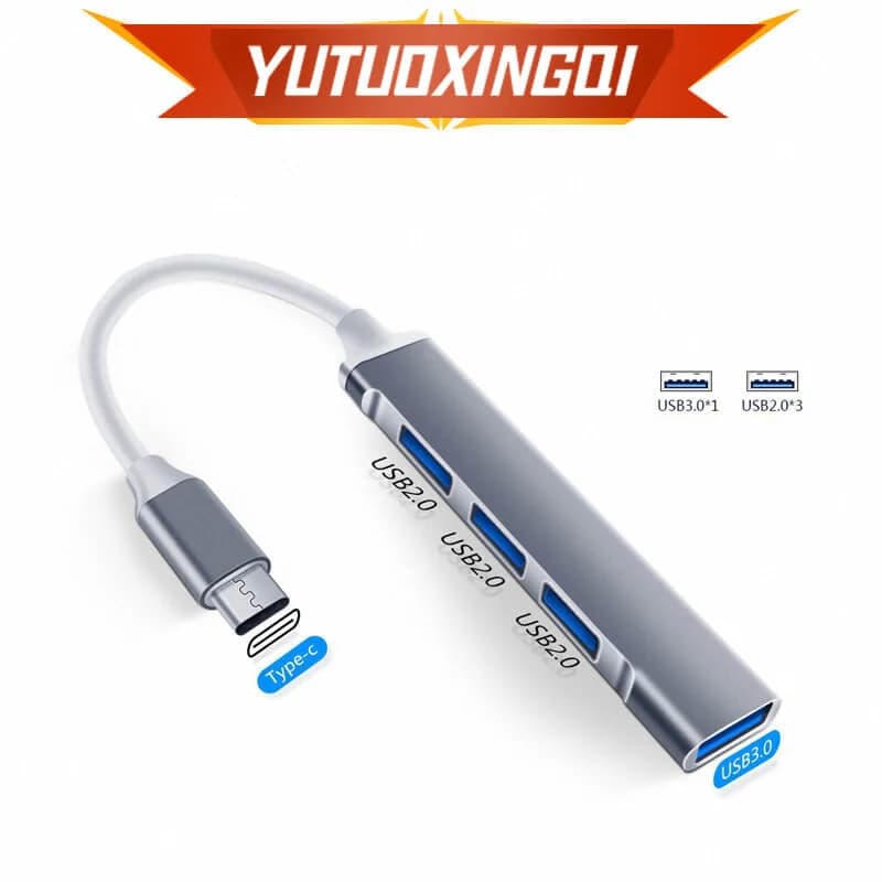 Docking station multifunzione da USB tipo C a USB 3.0 A/USB A x3 adatta per dispositivi con interfacce standard di tipo C, come laptop