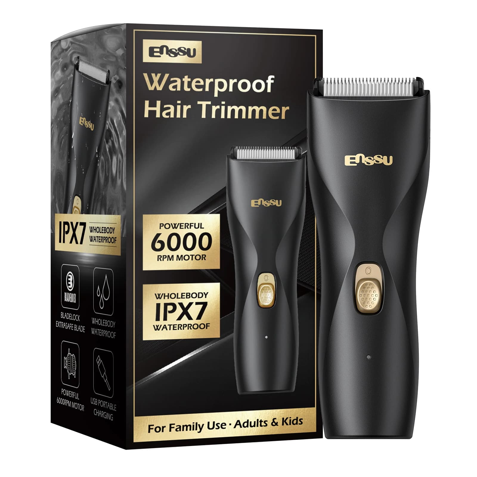 Rasoio Elettrico Professionale per Peli del Corpo e Inguine, Trimmer Ricaricabile in Ceramica per Uomo, Epilatore per Zona Bikini