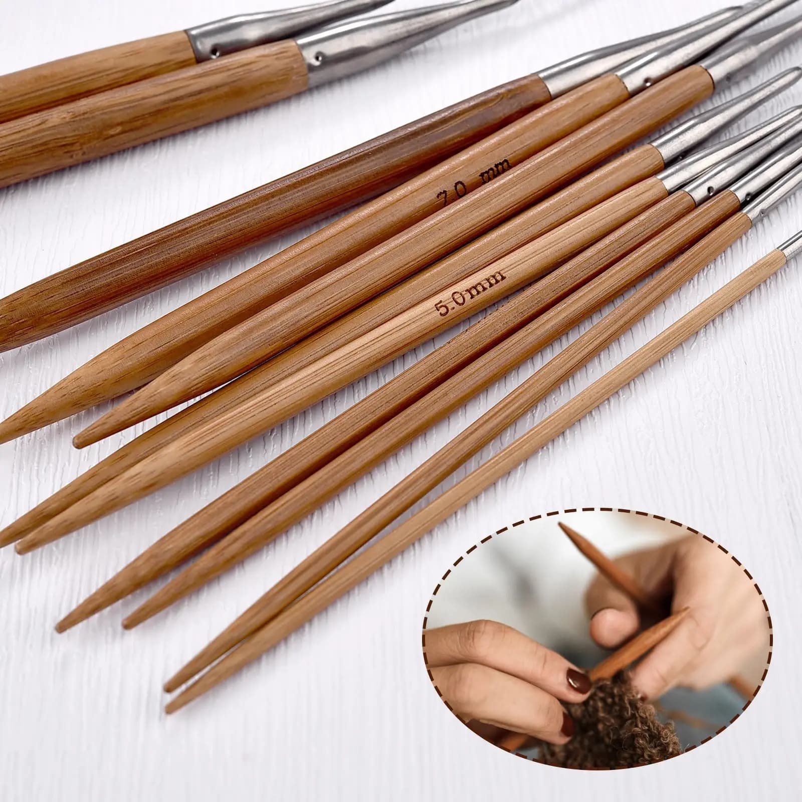 Ferri Circolari per Maglioni da 80 cm in Acciaio Inossidabile, Strumento per Lavorazione a Maglia, Ferri da Maglia Fai da Te per Tessitura Artigianale