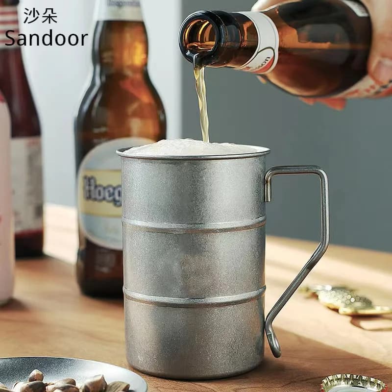 Tazza Marco da esterno in acciaio inossidabile 304, tazza d'acqua, stile industriale, vintage, caffè creativo, campeggio, picnic, tazza di birra