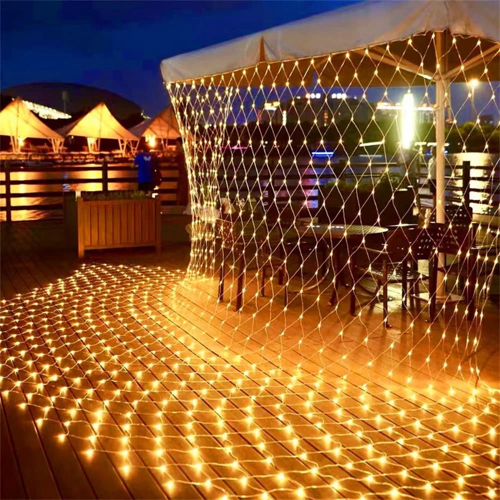 Christmas Net Lights 6mX4m Led Mesh Lights Garden Decoration Outdoor Festoon Street Garland Fairy Xmas Party Wedding Decor