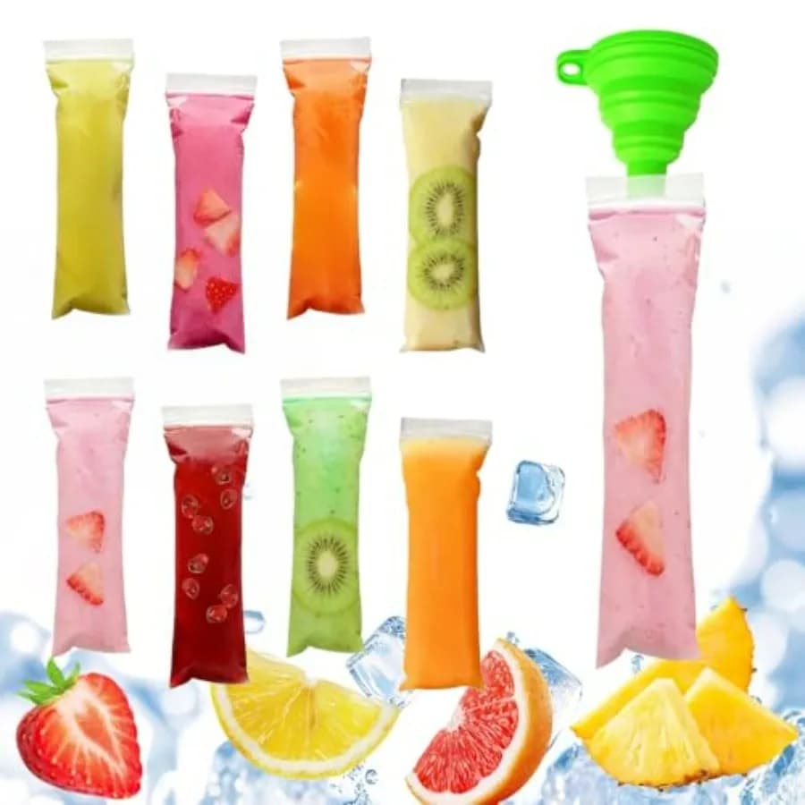 200 confezioni di stampi usa e getta per ghiaccioli con imboccature, per preparare ghiaccioli fatti in casa di yogurt, succhi e frullati.