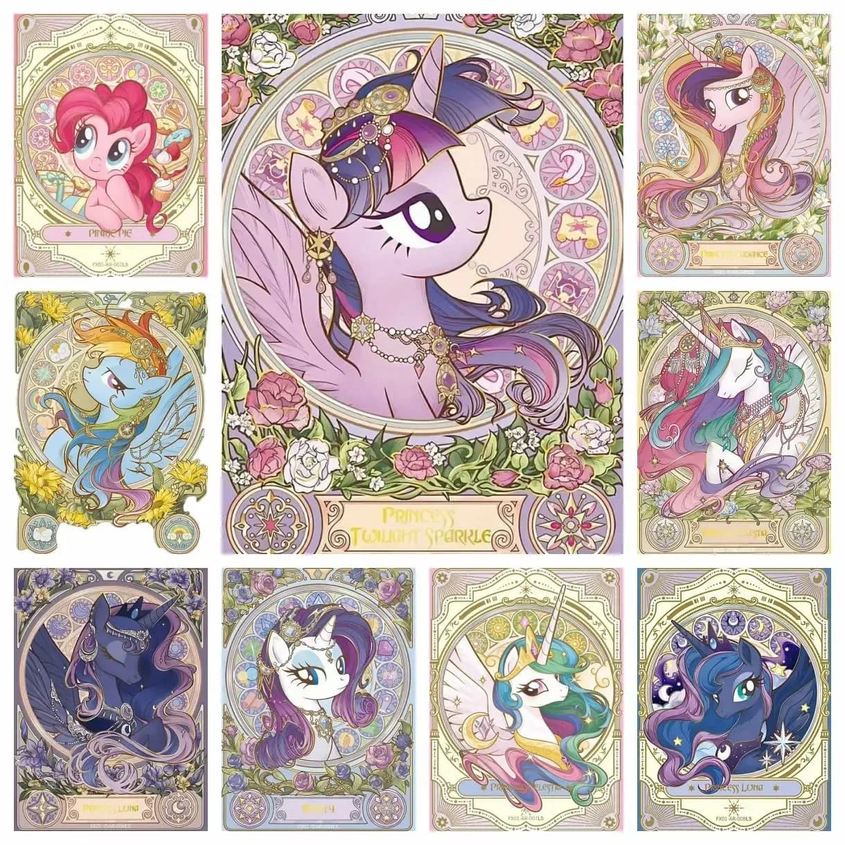 Pittura Diamante 5D Fai da Te Stile Mucha My Little Pony, Ricamo a Punto Croce Unicorno con Strass, Mosaico, Decorazione Casa, Regalo